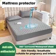 Stock Malaysia mattress topper waterproof mattress protector 100% cotton mattress protector single sarung tilam