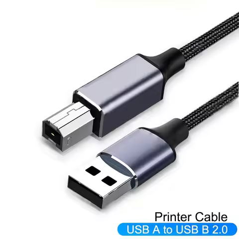 USB Printer Braided Cable Type C to USB B 2.0 Male Scanner Cord High Speed Printer Scanner For HP Ca