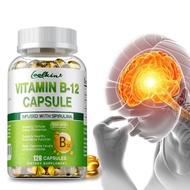 Natural Vitamin B-12 Capsules, Methyl B12, Healthy Mood, Heart Eye Health, Non-GMO, Gluten Free Supp