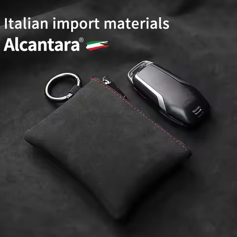 Car Key Bag Alcantara Suede Coins Wallet Mini Card Pouch General Accessories