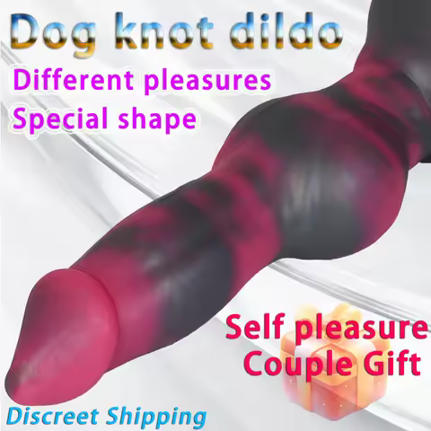 8.66 Inch Beginner Dog Knot Dildo, Realistic Silicone Animal Dildo with Strong Suction Cup for Coupl