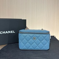 CHANEL香奈兒 菱格小牛皮 方盒子化妝包