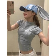 y2k y2k y2k Women's Clothing y2k Top y2k Wear y2k Hot Girl American Vintage Gray Formal Shoulder Hig