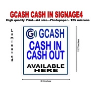 ◫ ∈ ▬ Gcash cash in white signage laminated