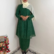 ANGGUN Kebarung Labuh Klasik Organza Eaa Fashion |Emerald Green|Mint Green|Rich Brown|Nude Brown|Cre