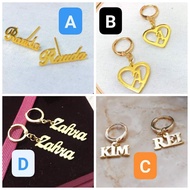 Custom name earrings Clip Earrings Titanium Earring Earring Clip Subang Clip Subang Telinga Subang T