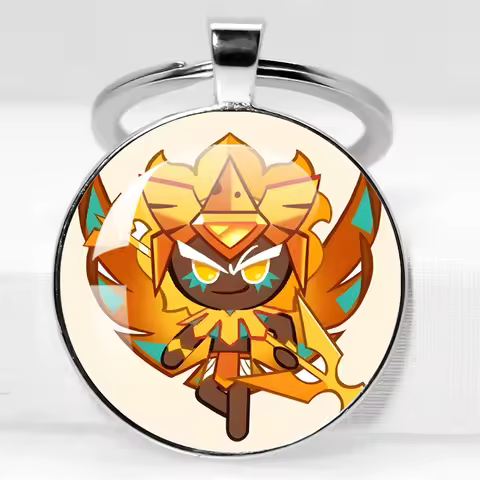 Game Cookie Run Kingdom Cute Shooting Type Cookie Man Handmade Pendant Keychain Cabochon Jewelry Acc