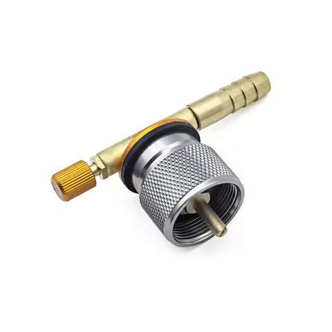 MAPP Gas Bottle Adapter CGA600 Male to EN417 (7/16"-28 UNEF) Female Gas Adapter with 8mm Hose Barb C