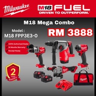 Milwaukee M18 Mega Combo Kit / M18 FPP3E3 / Milwaukee 3888 Combo / Construction Combo / Hammer Combo Set