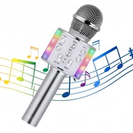 FZ Portable Handheld Karaoke Mic Speaker,  Recording FM Radio, LED Light, 360° Surround Sound Microp