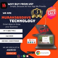 Murah365Days out HP Chromebook 11 G8 (Playstore) - Intel Celeron N4020 / 4GB RAM / 32GB SSD Laptop N
