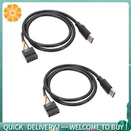 2Pcs USB 9Pin to USB Type C Cable for Computer Motherboard to USBC Secondary Screen PC LCD Screen 9P