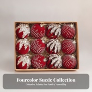 12 Pieces Christmas Baubles Lightweight Christmas Bauble Ornament with Hanging Loop Reusable Hanging