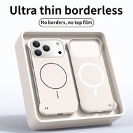 Ultra Thin PC Matte Frameless Case for iPhone 15 16 17 Pro Max 16e 17e Air Magnetic Shockproof Cover