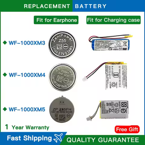Original ZeniPower Z55 Z55H Z55FH Replacement Battery For Sony WF-1000XM3 WF-1000XM4 WF-1000XM5 Earp