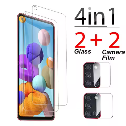 9H 4 in 1 Tempered Glass For Samsung A20 A20S A21 A21S A22S A23 Screen Protector Glass For Galaxy A2