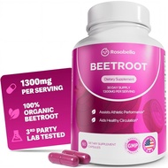 Rosalabella Organic Beetroot Capsules-1300mg. Used to Promote Blood Circulation, Health and Energy B
