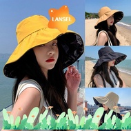 LANSEL Bucket Hat Outdoor Sunscreen Panama Hat Anti-UV Foldable Sun Hat