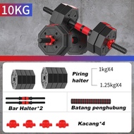 TopStyle Dumbell Set 10-40KG Versi Premium Barbel 4 in1 PVC Alat Olahraga Angkat Besi