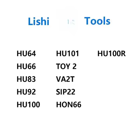 Lishi 2 in 1 Tool HU64 HU66 HU83 HU92 HU100 HU100R HU101 VA2T SIP22 HON66 ,TOY2 TRACK Locksmith Tool