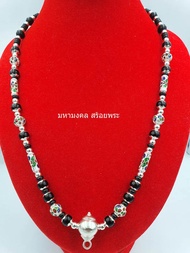SK009 สร้อยปะคำ ไม้พญางิ้วดำ สวย ๆ หัวขุนแกะลาย 18 มิล แต่งกับไม้งิ้วดำ และไม้พยุง สวย ๆ พุทธคุณในตั