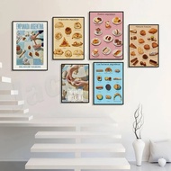Argentinian empanadas, pastries, cookies, desserts, cheese poster, french pastry kitchen wall decor 