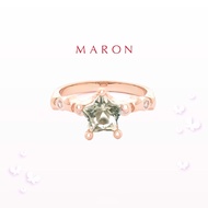 MARON - Little Mythical Stars Ring with Green Amethyst (7.2mm) แหวนพลอยดาว พลอยอเมทิสต์สีเขียว เงินแท้925