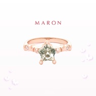 MARON - Little Mythical Stars Ring with Green Amethyst (7.2mm) แหวนพลอยดาว พลอยอเมทิสต์สีเขียว เงินแ