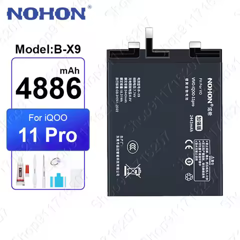 NOHON B-X9 B-V9 B-T9 B-R8 Phone Battery For Vivo IQOO 11 Pro 12 11 11S 10 Pro 9 8 7 5 3 Replacement 