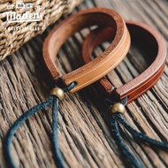 Retro  tooling style men's American  vegetable tanned leather simple fashion jewelry bracelet Ami kh