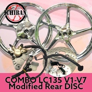 COMBO full set RIM LC135 V1-V7 belakang drum MODIFIED to depan belakang DISC with DISC PUMP FULL SET