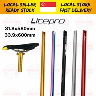 Litepro A61 Aluminum Seatpost 31.8x580mm 33.9x600mm Seat Rod Seatpole Folding Bike Foldie