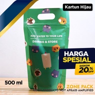 Standing Pouch Minuman 500 ML | Stand Up Drink Bag  | Kemasan Minuman + Sedotan | Standing Pouch Dri
