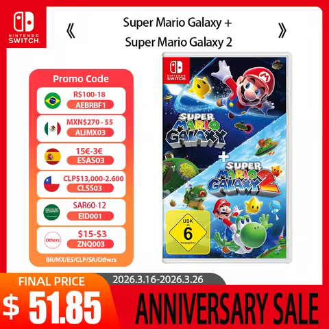 Nintendo Switch Game Deals - Super Mario Galaxy + Super Mario Galaxy 2 - Games Adventure Action and 