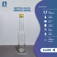 (Pack of 24 pcs) MIX MAX 300ML BOTTLE 300ML GLASS BOTTLE 300ML HONEY BOTTLE 300ML SYRUP BOTTLE 300ML