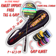 ( RAKET IMPORT ) 2 RAKET YONEX DUORA 10 28LBS - Raket Badminton Murah Senar Terpasang - Tanpa sambun