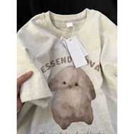 2026 Fashion 2026100% Pure Cotton New Style 2025 Summer Loose White Gray Short-Sleeved t-Shirt Men W