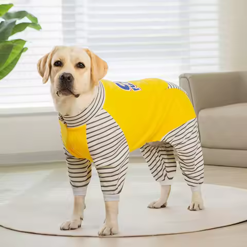 Large Dog Clothes Full Cover Jumpsuit Pajamas Big Dog Long Sleeve Bodysuit Samoyed Labrador Golden R
