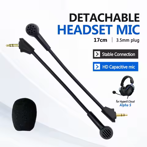 Replacement Game Mic 3.5mm Microphone for Kingston HyperX Cloud Alpha /Alpha S Cloud9 C9 Edition Gam