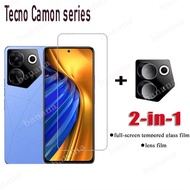 Tecno Camon 20 Pro 5G Tempered Glass Film for Tecno Camon 20 19 Pro 5G 18P 18 Premier Pova Neo 2 4 Pro 2 in1 Camera Lens Glass Screen Protector