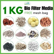 SLEN 1kg Aquarium Bio Filter Media Fish Coral Bio Ball Bio Ring Filter Media Filtration Material wit