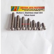 BUTTON L 19 BOLT THREAD/ M.12/ (length 2cm to 10cm) p.1.75 Stainless 304
