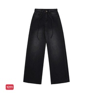 Women's wide-leg, high-waisted, 1-button beggy jeans with youthful, comfortable and cool design D St