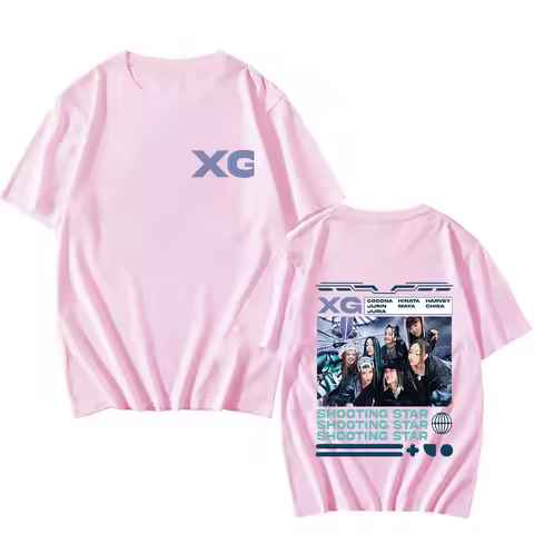 Shooting Star XG Album Graphic Print T Shirt Vintage Punk Hip Hop Harajuku Short Sleeve Fashion Casu