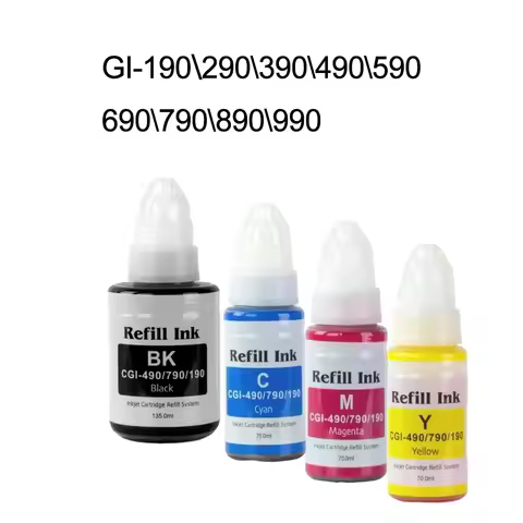 GI-490 690 GI390 GI-690 GI-190 Premium Compatible Color Water Based Bottle Refill Ink for Canon Pixm