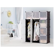 Cabinet 12 Cube Cubes Black Stripes DIY Wardrobe Black Stripes FOC: 2 Hangers Rak Baju Rak Serbaguna