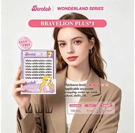 DOROLAB Wonderland Series Bravelion Plus Glue Free Cluster Lashes, C Curl 11-13mm Self Adhesive DIY 