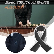 ALISONDZ Black Ribbon Pin, Awareness Melanoma Cancer Funeral Ribbon Badge Brooch, Simple Breast Canc