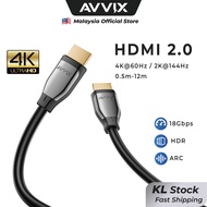 AVVIX HDMI 2.0 Cable 4K60Hz 2K144Hz 1080p240Hz 18Gbps High Speed HDR ARC for PC TV Monitor PS5 Xbox