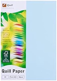 Quill A4 80gsm Paper 100 Pack, Powder Blue